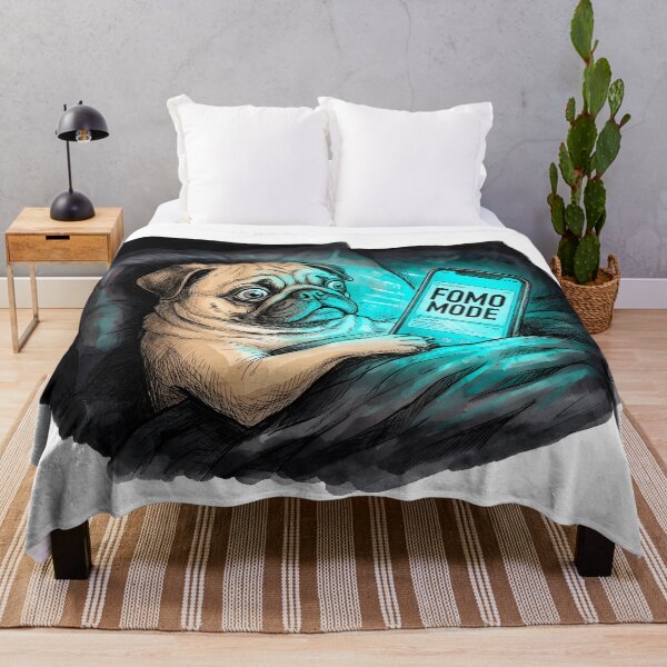 Item preview, Pug in FOMO Mode Watercolor Art designed and sold by SoulPT.
