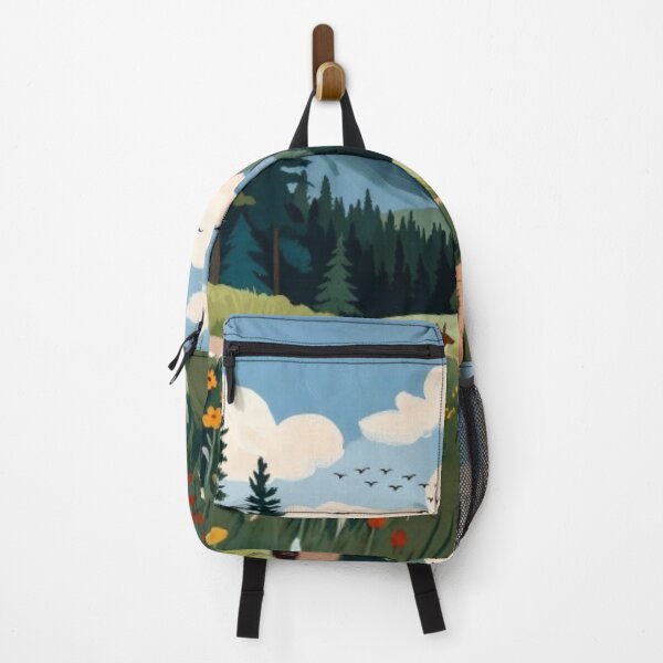 Item preview, Folk Art Mountain Cabin - Rustic Woodland Nature Illustration designed and sold by Nexus Space.