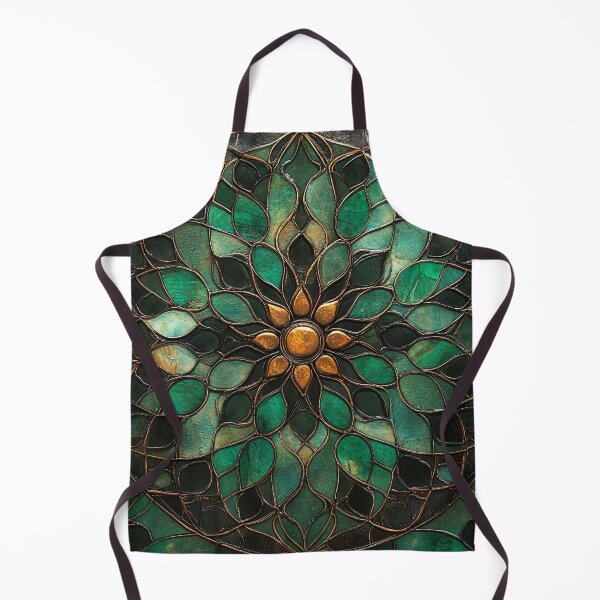 Item preview, Emerald Stained Glass Mandala Pattern designed and sold by GrinGalore.
