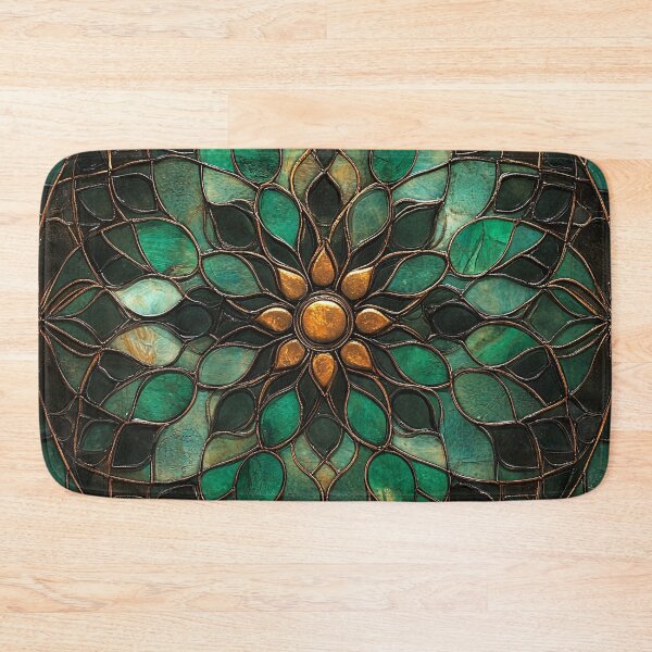 Item preview, Emerald Stained Glass Mandala Pattern designed and sold by GrinGalore.