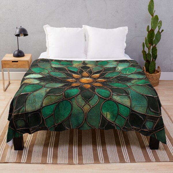 Item preview, Emerald Stained Glass Mandala Pattern designed and sold by GrinGalore.