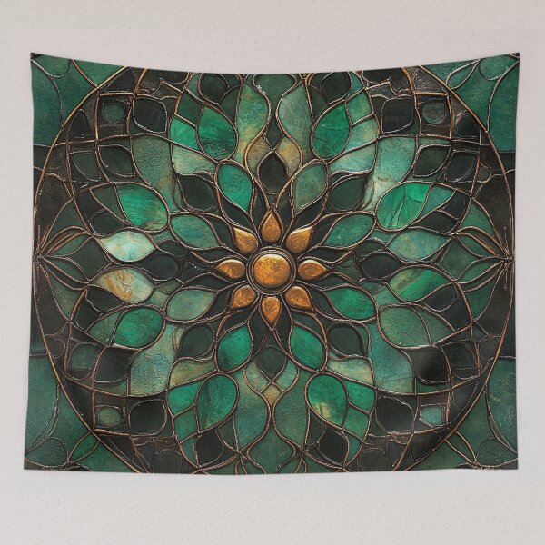 Item preview, Emerald Stained Glass Mandala Pattern designed and sold by GrinGalore.