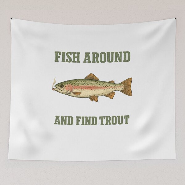 Item preview, Fish Around And Find Trout Shirt, Fisherman Meme Shirt, Vintage Fishing Graphic designed and sold by faridman.