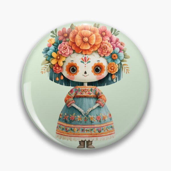 Item preview, Dia de Muertos Catrina Doll | Floral Sugar Skull Art designed and sold by MythicMood.