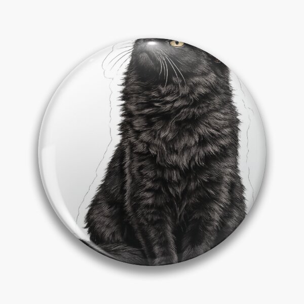 Item preview, Realistic Black Cat Looking Up Sticker | Cute Fluffy Black Cat Die Cut Sticker | Cat Lover Gift designed and sold by Skedart.