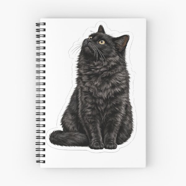 Item preview, Realistic Black Cat Looking Up Sticker | Cute Fluffy Black Cat Die Cut Sticker | Cat Lover Gift designed and sold by Skedart.