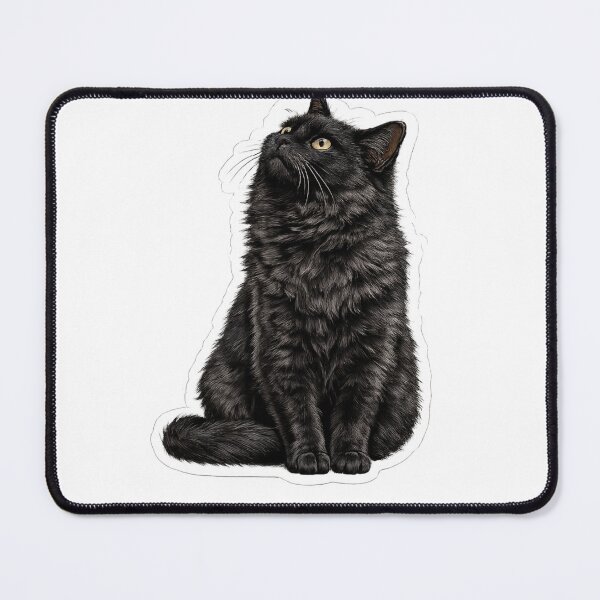 Item preview, Realistic Black Cat Looking Up Sticker | Cute Fluffy Black Cat Die Cut Sticker | Cat Lover Gift designed and sold by Skedart.