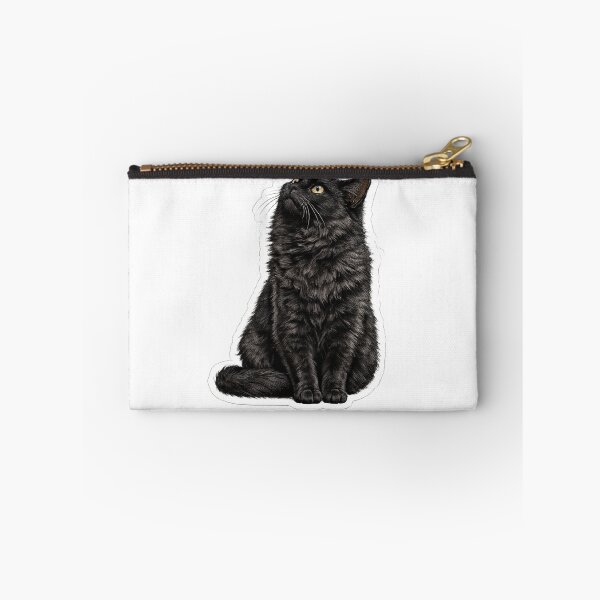 Item preview, Realistic Black Cat Looking Up Sticker | Cute Fluffy Black Cat Die Cut Sticker | Cat Lover Gift designed and sold by Skedart.