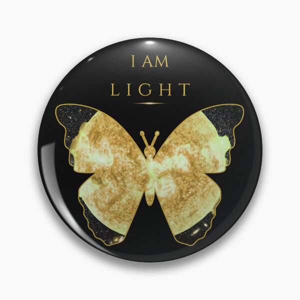 Item preview, I Am Light Cosmic Butterfly Christian Faith Sun Gold Scripture Spiritual Transformation Art Matthew 5 14 designed and sold by KittenAndCo.