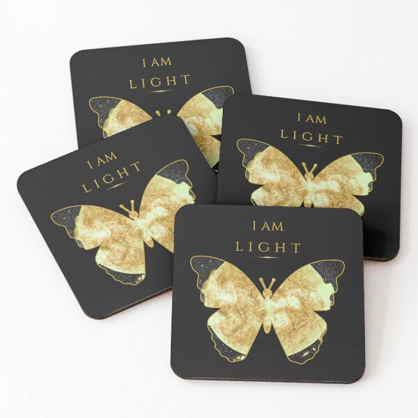 Item preview, I Am Light Cosmic Butterfly Christian Faith Sun Gold Scripture Spiritual Transformation Art Matthew 5 14 designed and sold by KittenAndCo.