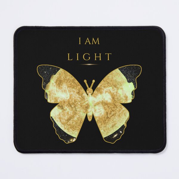 Item preview, I Am Light Cosmic Butterfly Christian Faith Sun Gold Scripture Spiritual Transformation Art Matthew 5 14 designed and sold by KittenAndCo.