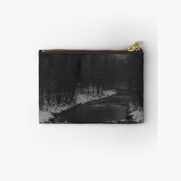 Item preview, Moody Winter Forest River in Black and White designed and sold by EllenNortt.