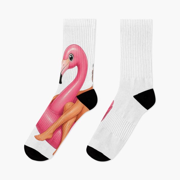 Item preview, Summer Flamingo Float Girl – Cute Pink Pool Float Cartoon Design designed and sold by RipantinaFantasy .