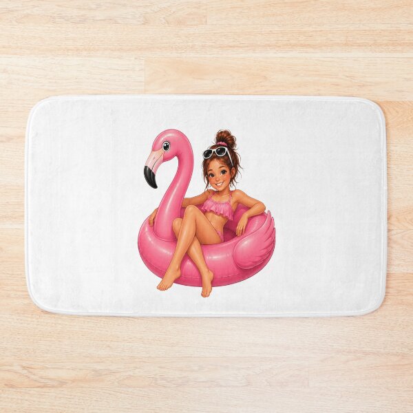 Item preview, Summer Flamingo Float Girl – Cute Pink Pool Float Cartoon Design designed and sold by RipantinaFantasy .