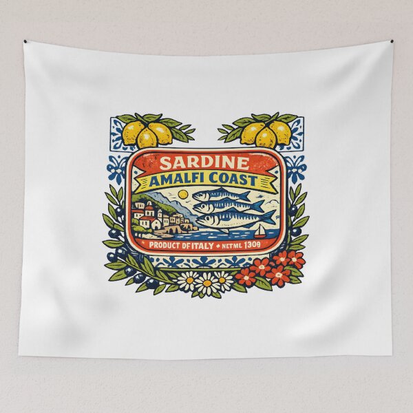 Item preview, Amalfi Coast Sardine Tin Italian Riviera Vintage Souvenir Mediterranean Summer  designed and sold by Artycom.