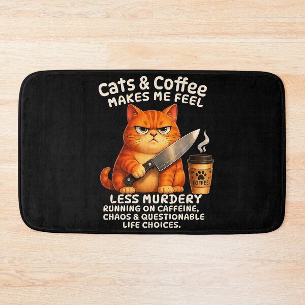 Item preview, Running On Caffeine Chaos and Questionable Life Choices Funny Grumpy Cat designed and sold by A-T-H.