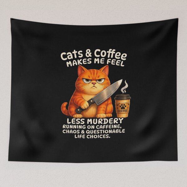 Item preview, Running On Caffeine Chaos and Questionable Life Choices Funny Grumpy Cat designed and sold by A-T-H.