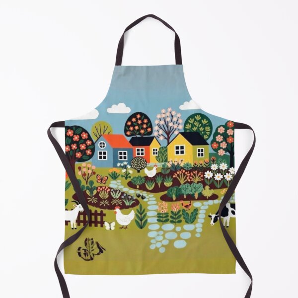 Item preview, Cute Folk Art Farmhouse - Whimsical Country Farm Illustration designed and sold by Nexus Space.