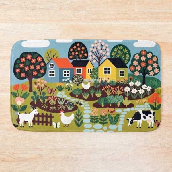 Item preview, Cute Folk Art Farmhouse - Whimsical Country Farm Illustration designed and sold by Nexus Space.