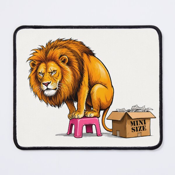 Item preview, If I Fits I Sits Lion - Funny Big Cat in a Small Box designed and sold by SoulPT.