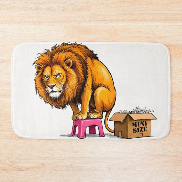 Item preview, If I Fits I Sits Lion - Funny Big Cat in a Small Box designed and sold by SoulPT.