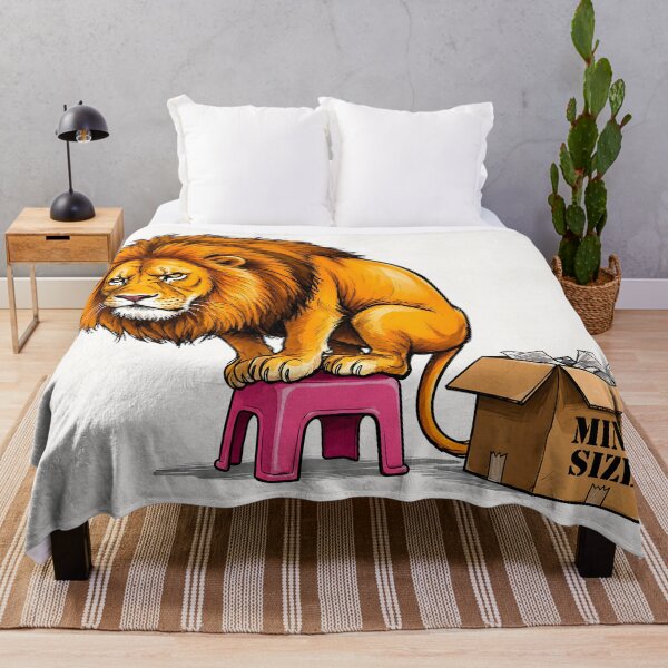 Item preview, If I Fits I Sits Lion - Funny Big Cat in a Small Box designed and sold by SoulPT.