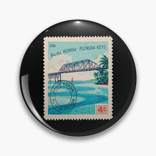 Item preview, Bahia Honda Florida Keys Bridge Postage Stamp Sticker designed and sold by stickercuffs.