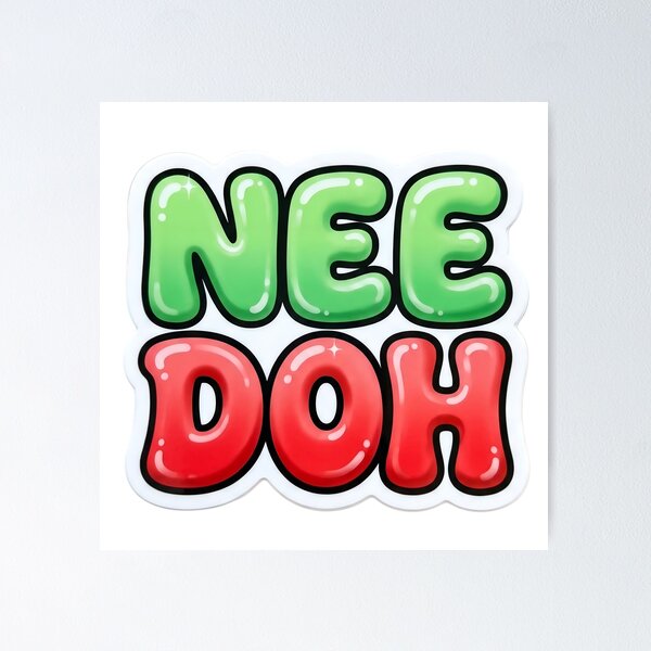 Item preview, Nee Doh Inspired Bubble Letter Sticker | Cute Glossy Typography | Kawaii Squishy Aesthetic designed and sold by Bhaskar Digital Art.