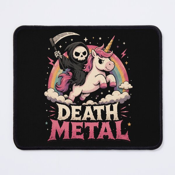 Item preview, Death Metal Unicorn and Grim Reaper designed and sold by Digital Dreamtales.