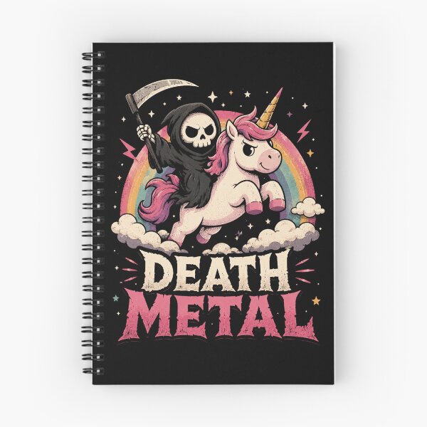 Item preview, Death Metal Unicorn and Grim Reaper designed and sold by Digital Dreamtales.