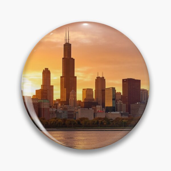 Item preview, Chicago City Skyline with Sunset water view designed and sold by WanderingLife.