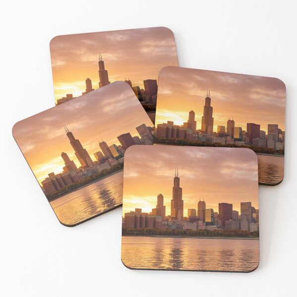 Item preview, Chicago City Skyline with Sunset water view designed and sold by WanderingLife.