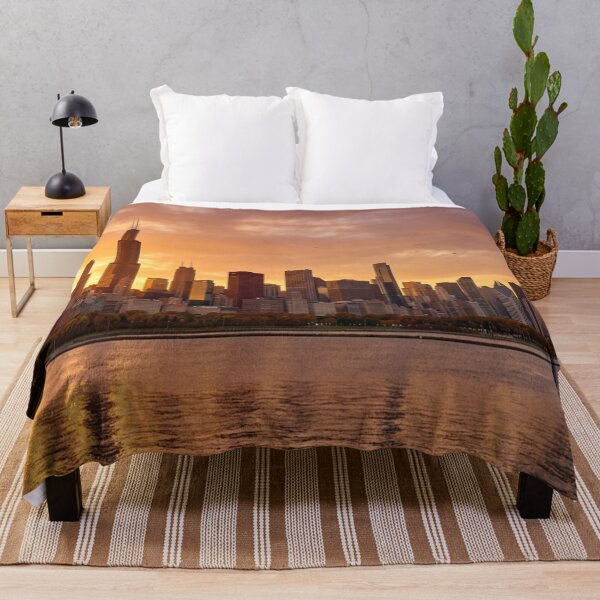 Item preview, Chicago City Skyline with Sunset water view designed and sold by WanderingLife.