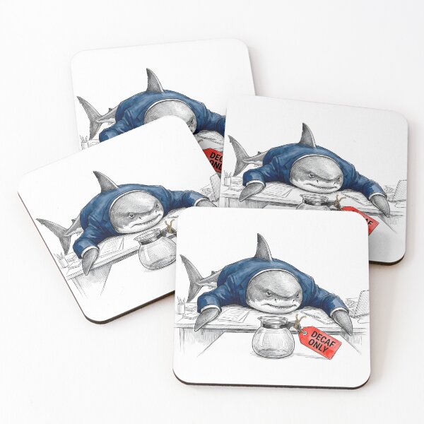 Item preview, Decaf Only Tired Office Shark - Funny Corporate Humor designed and sold by SoulPT.