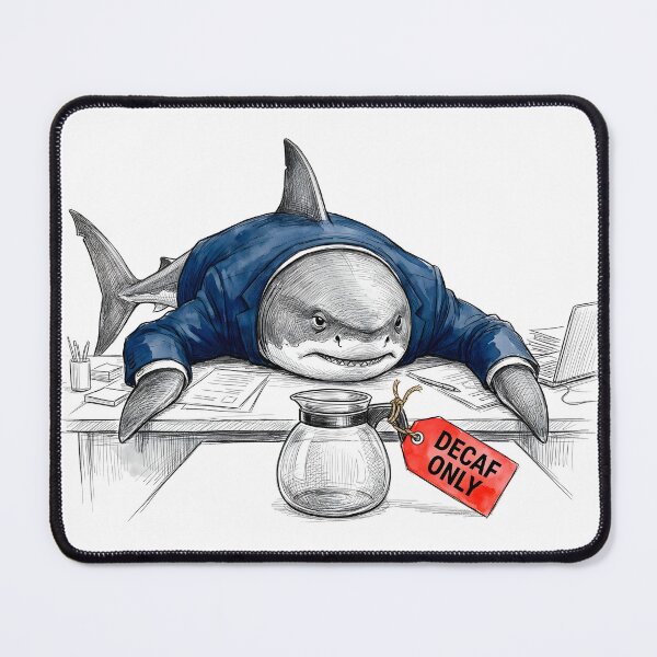 Item preview, Decaf Only Tired Office Shark - Funny Corporate Humor designed and sold by SoulPT.