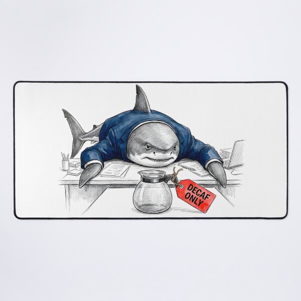 Item preview, Decaf Only Tired Office Shark - Funny Corporate Humor designed and sold by SoulPT.