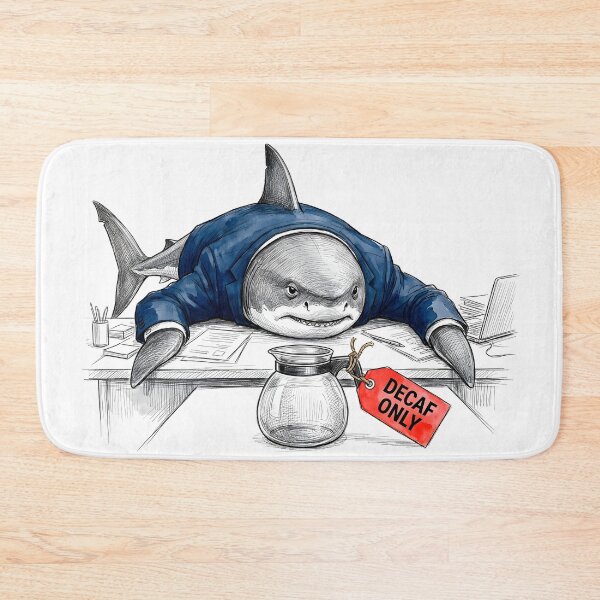Item preview, Decaf Only Tired Office Shark - Funny Corporate Humor designed and sold by SoulPT.