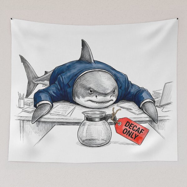 Item preview, Decaf Only Tired Office Shark - Funny Corporate Humor designed and sold by SoulPT.