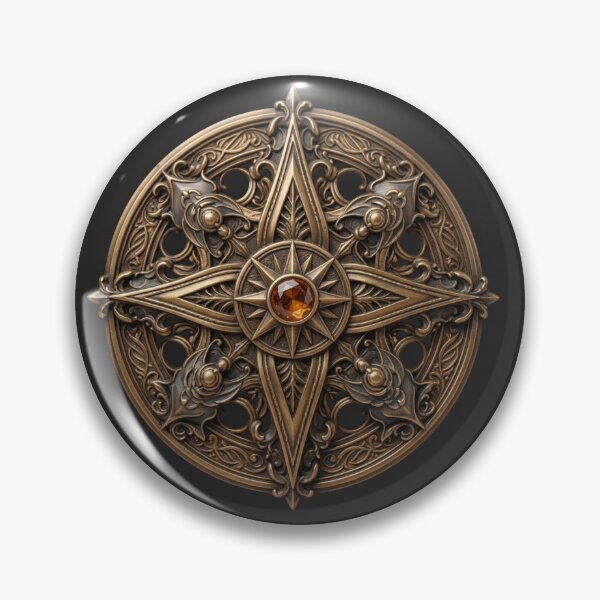 Item preview, Ancient Amber Relic: Ornate Bronze Celestial Talisman designed and sold by 63Hotpeppers.