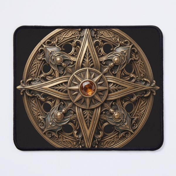 Item preview, Ancient Amber Relic: Ornate Bronze Celestial Talisman designed and sold by 63Hotpeppers.
