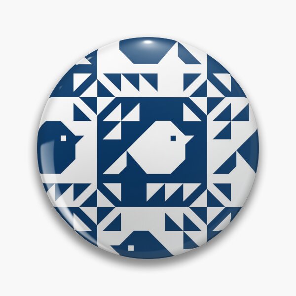 Item preview, Sparrows Quilt Blocks Navy Blue  designed and sold by Pinkdeer Designs.