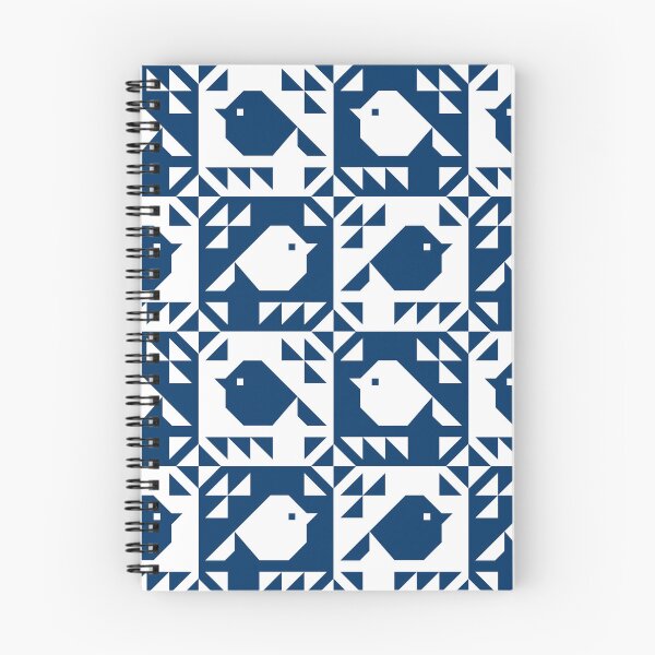 Item preview, Sparrows Quilt Blocks Navy Blue  designed and sold by Pinkdeer Designs.