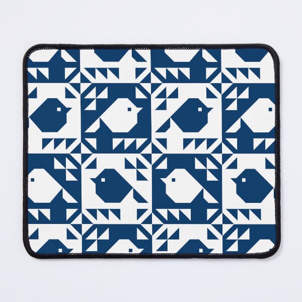 Item preview, Sparrows Quilt Blocks Navy Blue designed and sold by Pinkdeer Designs.