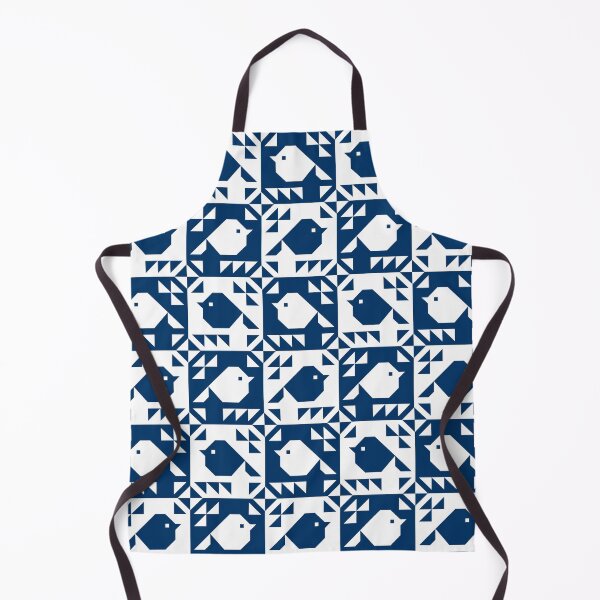 Item preview, Sparrows Quilt Blocks Navy Blue designed and sold by Pinkdeer Designs.