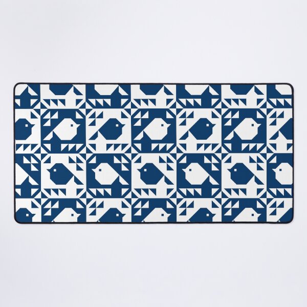 Item preview, Sparrows Quilt Blocks Navy Blue  designed and sold by Pinkdeer Designs.