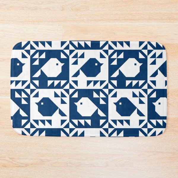 Item preview, Sparrows Quilt Blocks Navy Blue  designed and sold by Pinkdeer Designs.
