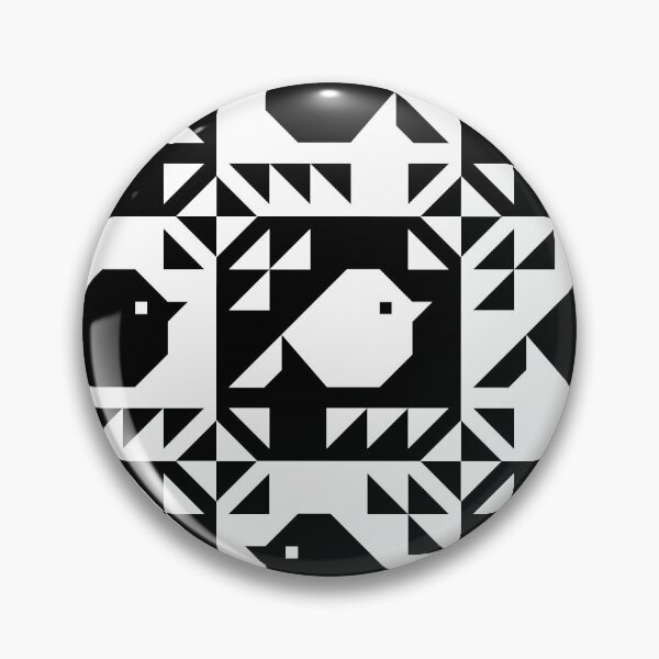 Item preview, Sparrows Quilt Blocks Black and White designed and sold by Pinkdeer Designs.