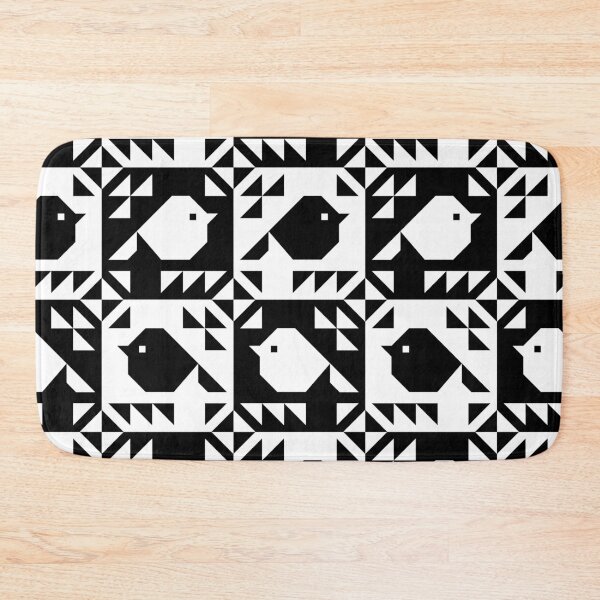 Item preview, Sparrows Quilt Blocks Black and White designed and sold by Pinkdeer Designs.