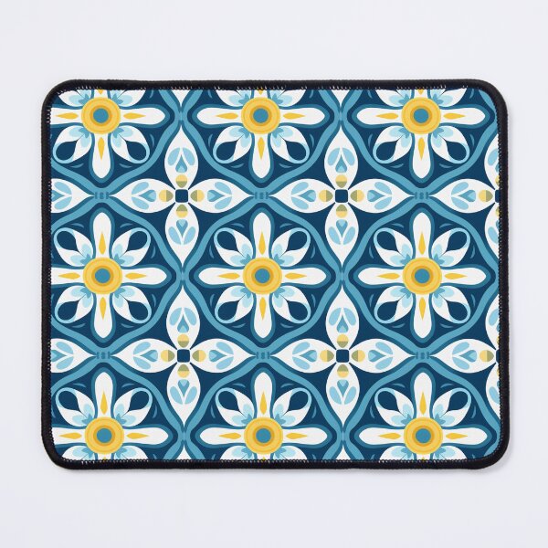 Item preview, Navy & White Flowing Floral Seamless Tile Pattern designed and sold by DigitaICraft.