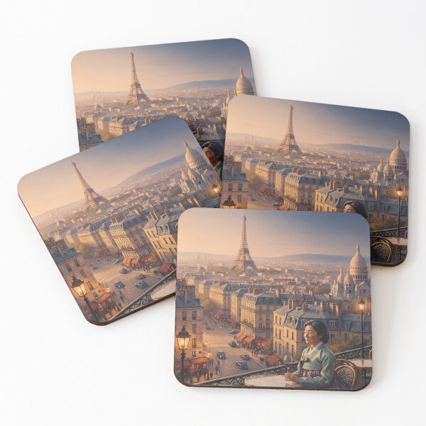 Item preview, Hanbok in Paris: A Serene Evening at Montmartre designed and sold by SOOstudio73.